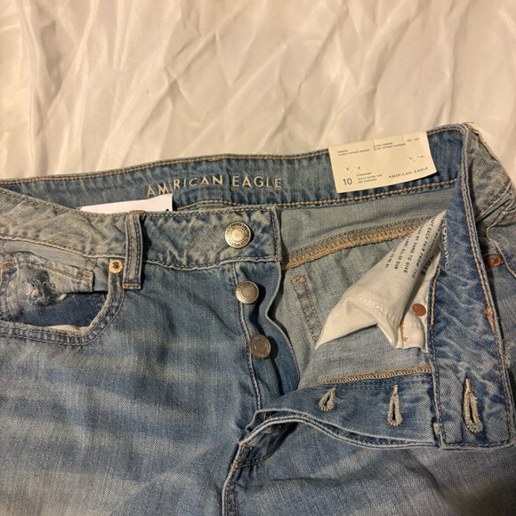 American Eagle Jeans Tomgirl Size 10 Destroyed Button Fly Vintage low Rise - Picture 7 of 12